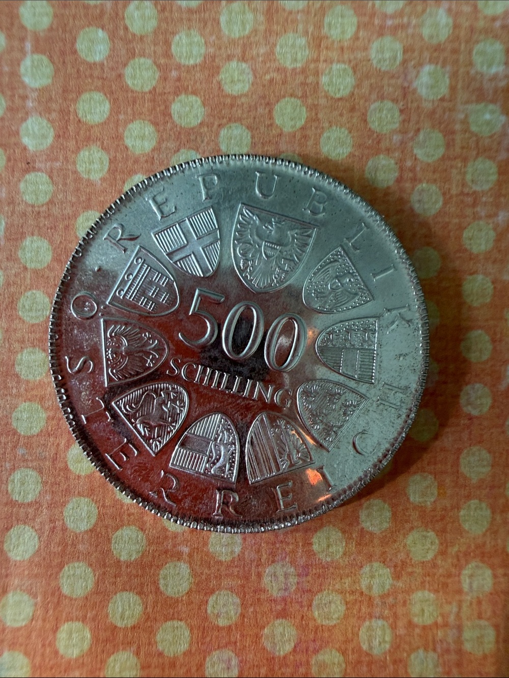 500 Schilling Austrian Commemorative Coin - Silver Tone